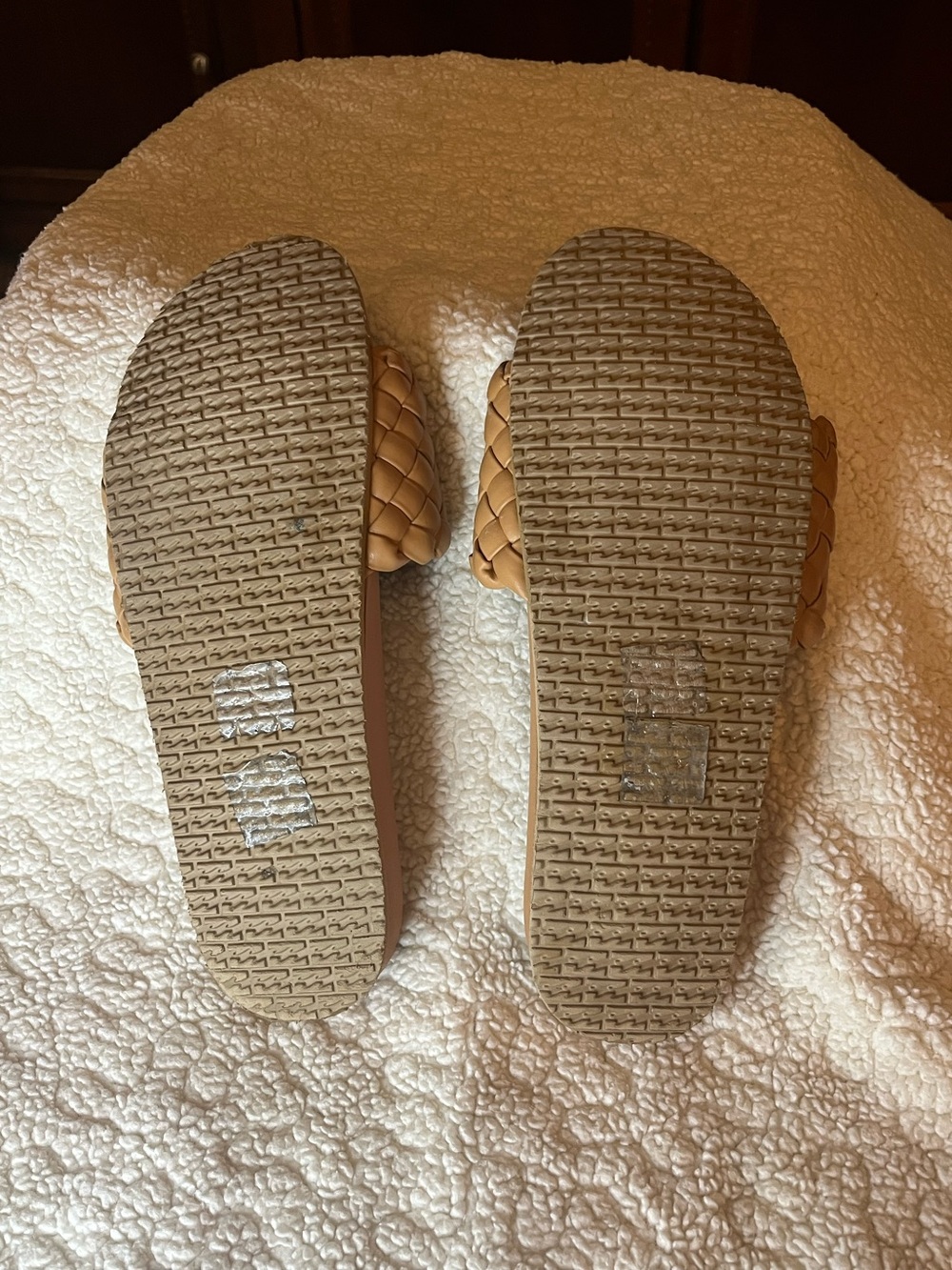 Billabong Tan Woven Slide Sandals Women’s Size 8 Braided Strap Flats - Picture 3 of 8